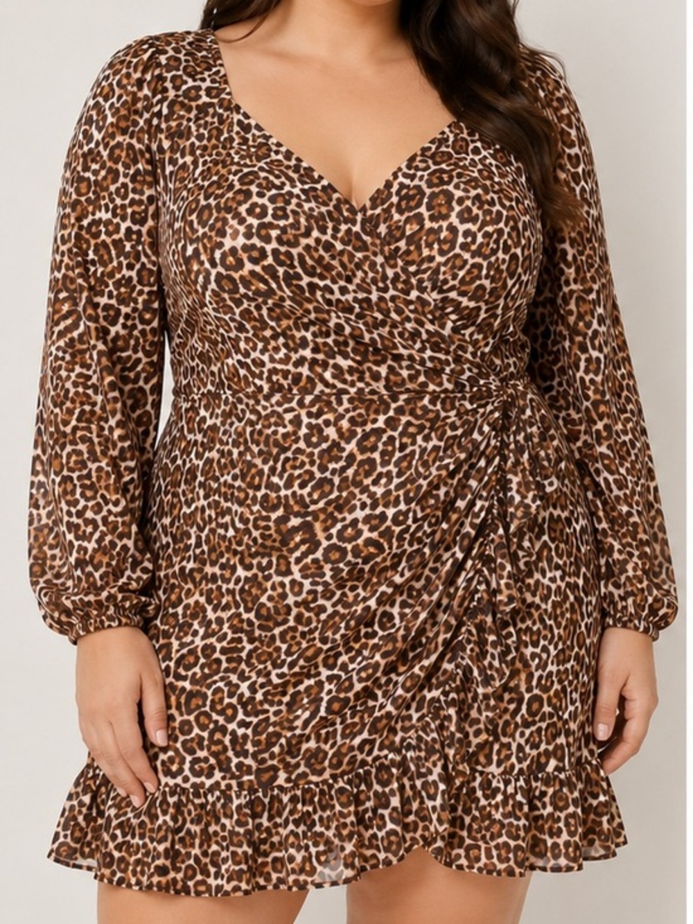 Lilly Pulitzer Lila My Favorite Spot Leopard Chocolate Wrap Style Mini Dress